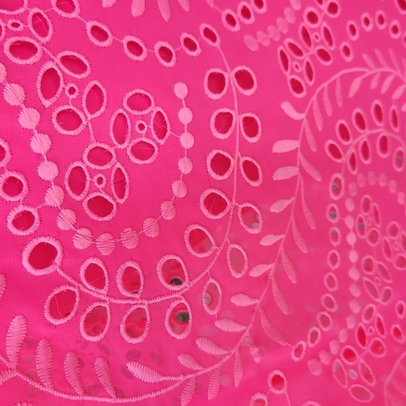 Lilly Pulitzer Amrita Maxi Shirt Dress Hot pink eyelet size 00 010634 - Picture 7 of 12